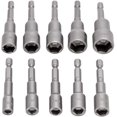 thumbnail image 1 of Juego de 10 brocas para destornillador de impacto de 6 a 15 mm, juego de llaves hexagonales magnéticas, juego de brocas magnéticas, juego de llaves hexagonales de 1/4 pulgadas para mandril de cambio rápido Kuyhfg Bienvenido a Kuyhfg, 1 of 5