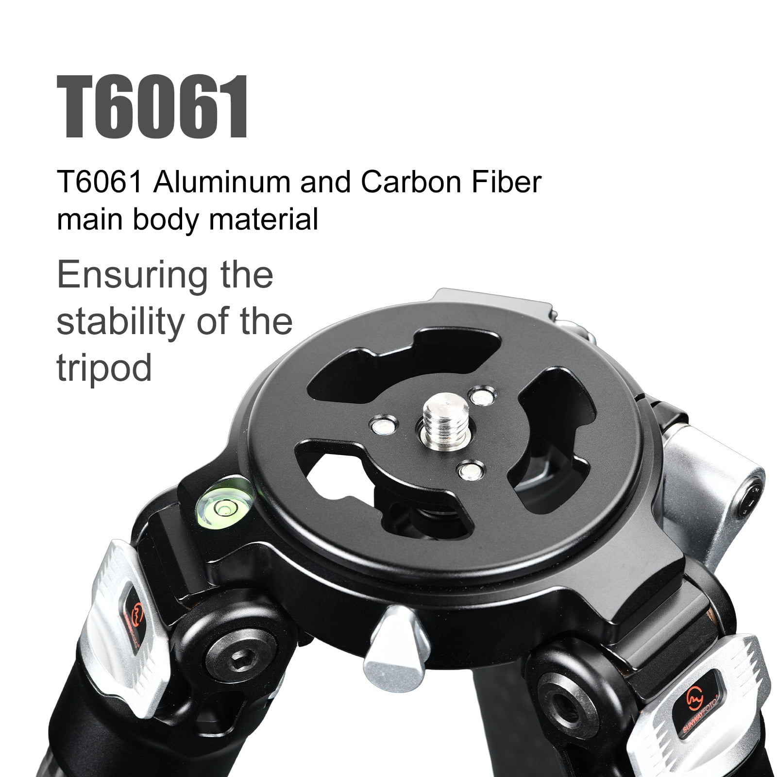 SUNWAYFOTO T3640CM Fiber Tripod for Video Camera Photography Weight Outdoor Tripod Waterproof,66.0lb Load