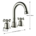thumbnail image 6 of Vanity Krafters Widespread Bathroom Faucet with Drain Kit Included in Brushed Nickel, VK-CWF039-SS, 6 of 7