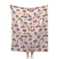 thumbnail image 2 of Cute Strawberry Blanket Guinea Pig Blanket for Girls Boys Women Strawberry Gifts Lightweight Pink Strawberry Lover Flannel Throw Blanket for Kids 50"x40", 2 of 6
