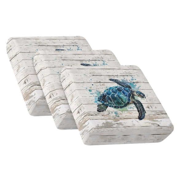 Xixirimido Couch Covers for Sectional Sofa Stretch Couch Cushion Covers 3Pcs Universal Couch Sofa Cover Washable Furniture Protector for Living Room, Sea Turtle Woodgrain White