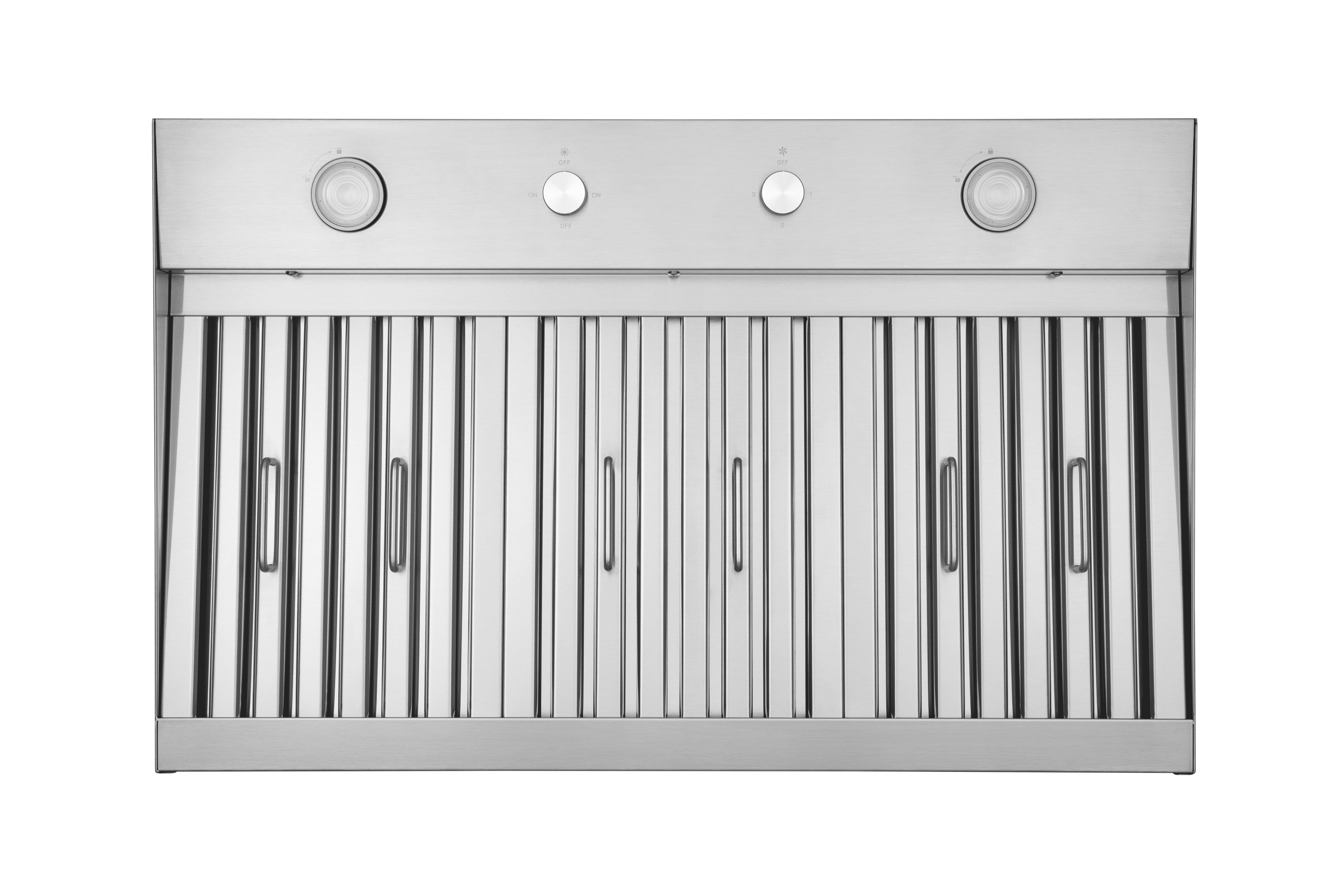 Hauslane Range Hood Insert 30 Inch,Stainless Steel Built-In Range Hood with 3-SPEED Dual Control Knobs,Dishwasher-safe baffle filters,GU10 LED bulbs,6" Round Duct for Vented or Ductless