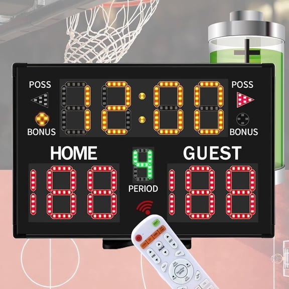 Digital Basketball Scoreboard Battery Powered Portable Tabletop Countdown Timer & Score For Games