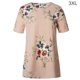 thumbnail image 1 of Camiseta de mujer con estampado floral, manga corta, cuello redondo, blusa informal, albaricoque, 3XL Eigraketly AP001919-18, 1 of 6