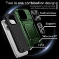 thumbnail image 5 of SaniMore for iPhone 14 Pro Max Stand Case, Slide Camera Cover 360 Degree Rotating Kickstand Magnetic Car Mount Hybird Tri-layer Rugged Shell Military-grade Shockproof Anti-drop Cover, Darkgreen, 5 of 10
