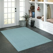 Mainstays Dylan Solid Diamond Olefin Blue Indoor Area Rug, 4 ft x 5 ft 4 in