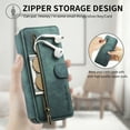 thumbnail image 2 of Dteck for Samsung Galaxy S25 Plus/S25+ Wallet Case with RFID Blocking Credit Card Holder Zipper Pocket, Retro PU Leather Flip Folio Shockproof Cover with Ring Holder Women Men for Samsung S25+,Green, 2 of 7