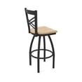 thumbnail image 2 of 820 Catalina 25" Swivel Counter Stool with Black Wrinkle Finish and Natural Oak Seat, 2 of 5