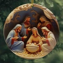 AuroraX Christmas Decoration Acrylic Hanging Contemporary Christmas Nativity Sets 2025 Decorative Neutral Jesus for Tree Decoration,Home Decor