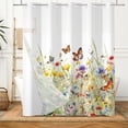 thumbnail image 6 of Mizhona Colorful Wildflower Hookless Shower Curtain with Snap in Liner，No Hooks Fabric Bath Curtain,71"× 71", 6 of 6