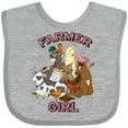 thumbnail image 3 of Inktastic Farmer Girl with Happy Farm Animals Boys or Girls Baby Bib, 3 of 4