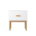 thumbnail image 6 of Noble House Modern Nightstand with Drawer, Minimalist Bedside Table with Pine Wood Legs, for Bedroom, Apartment, White, 6 of 12