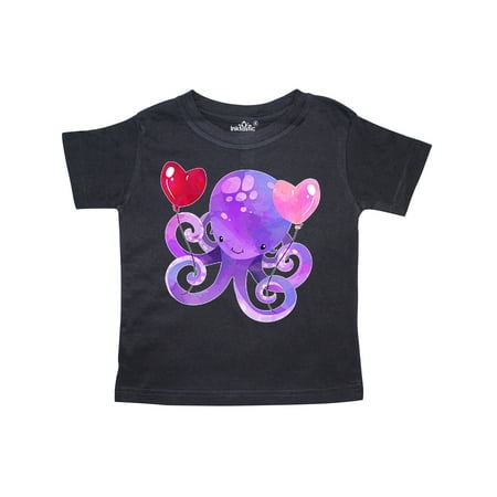 

Inktastic Valentine’s Day Cute Purple Octopus with Heart Balloons Gift Toddler Boy or Toddler Girl T-Shirt