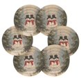 thumbnail image 5 of 6 Pcs Drink Coasters with Holder 3.94in Woven Coasters for Drinks Moody Snowman Couple Coaster Set for Protection Table, 5 of 7