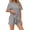 Gray, variant on JSKUMAR Women's Summer Pajama Sets Short Sleeve Crewneck Top Shorts Sleepwear Set Soft Ruffle Flory Casual Loungewear (Purple,Free Size)