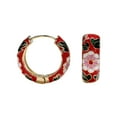 thumbnail image 4 of hengtong 2xElegant Hoop Earrings Party Jewelry Color Zircon Stud Earrings Red 2 Pcs, 4 of 8