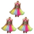 thumbnail image 3 of Qarigey Lentejuelas Ballet Dance Dress Niños Niñas Mesh Tulle Tutu Disfraces Dancewear Shiny Garments Wristband School 140cm Type1 NO1, 3 of 6