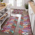 thumbnail image 2 of Multicolor Ethnic Diamond Pattern Kitchen Rugs Sets Of 3,Kitchen Runner Rugs Non Skid Washable,Decorative Kitchen Floor Mats for Kitchen,Sink,Laundry,17"x30"+ 17"x47" + 17"x59", 2 of 6