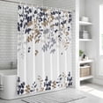 thumbnail image 6 of Grey Brown Leaves Shower Curtain, Waterproof Shower Curtains for Bathroom, Summer Botanical Washable Fabric Bathtub Curtain Set Bath Decor with 12 Hooks Stall 36"x72", 6 of 8