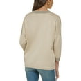 thumbnail image 2 of Karl Lagerfeld Paris Womens 3/4 Sleeve V Neck Sweater Heather Gold XL, 2 of 2