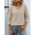 thumbnail image 4 of Long Sleeve Shirts for Women V Neck Fall Sweaters Dressy Casual Basic Tops Trendy Pullover XXL, 4 of 8