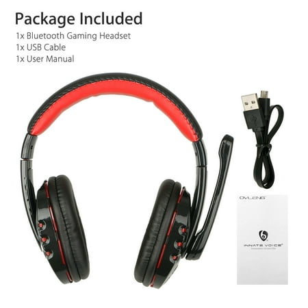 Bluetooth Wireless Gaming Headset for Xbox PC PS4 with Mic LED Volume (Best Wireless Headset With Mic For Pc)