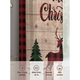 thumbnail image 5 of Merry Christmas Sheer Curtains 84 inches Long 2 Panels Set Elk Deer and Green Xmas Tree Tiers Sheers Rod Pocket Small Window Short Curtains for Kitchen Cafe, Each 52" W x 84" L, 5 of 7
