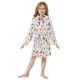 thumbnail image 6 of FORMRS Niños Bathrobe Unisex Hooded Robe Soft Plush Pajamas Sleepwear, Size 4-6T, Simple Shapes, 6 of 7