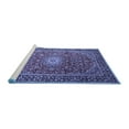 thumbnail image 2 of Ahgly Company Machine Washable Indoor Square Medallion Blue Traditional Area Rugs, 6' Square, 2 of 4