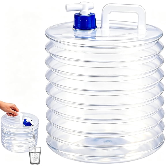 Collapsible Water Container with Spigot – Camping Water Jug,2.6Gal Leak-Proof BPA-Free Foldable Jug for Camping, Hiking & Outdoor Use