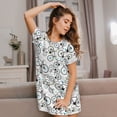 thumbnail image 3 of Balery Bicycle Camisón de manga corta con cuello redondo para mujer, cómodo y elegante., 3 of 6