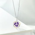 thumbnail image 4 of Gem Stone King 925 Silver and 10K Yellow Gold Purple Amethyst and White Moissanite Pendant Necklace for Women | 1.39 Cttw | Gemstone February Birthstone | Oval 6X4MM | With 18 inch Chain, 4 of 4