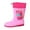 ZD Pink, variant on Toddler Rain Boots Boys Girls Colorful Easy On Lightweight Short Rainboots Kids Water Shoes Yellow 2 Years-3 Years