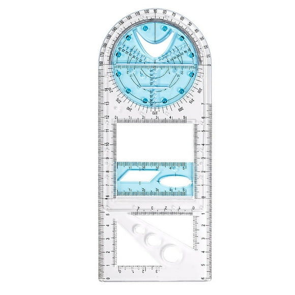 CEHVOM Multifunctional Student Math Ruler,Multifunctional Rotatable Active Math Ruler Drawing Template