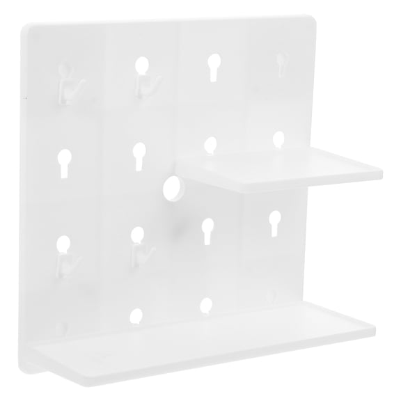 LOLIPPYY White Abs Pegboard Wall Storage Shelf for Home and Office Organization