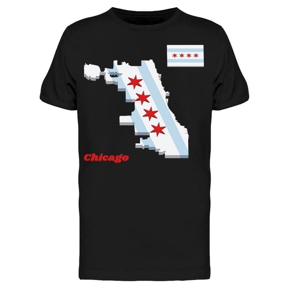 Map And Flag Of Chicago Tee Men's -Image by Shutterstock