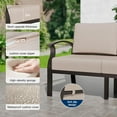 thumbnail image 3 of Kullavik Aluminum Patio Furniture Set,4 Pieces 6 Seat Metal Outdoor Furniture Conversation Set,Sand, 3 of 6