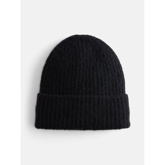 Scenario Women's Rib Knit Beanie, Black Soot