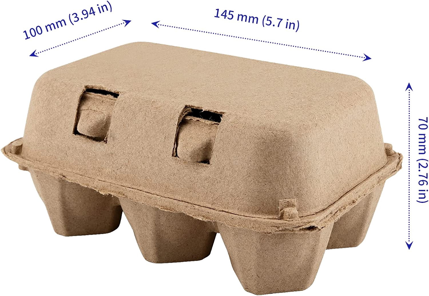 50 Pack 6 Count Paper Pulp Egg Cartons, Half Dozen Holder Cardboard Cartons Storage Containers, Cheap Bulk for Storing up to Small Medium Chicken Eggs