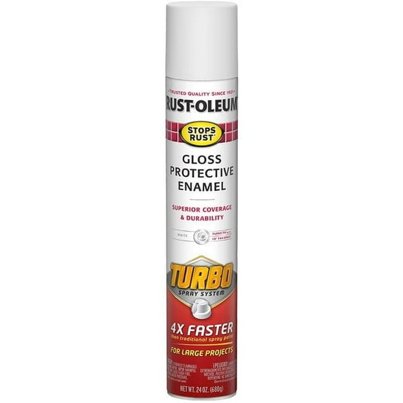 Stops Rust 334133 Gloss Protective Enamel Turbo Spray System, 24 Oz, White