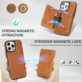 thumbnail image 3 of for iPhone 15 Pro Max Wallet Case with Detachable Magnetic Credit Card Slots, Luxury Premium PU Leather Slim Fit Kickstand Drop Protective Anti-Scratch Skin Friendly Back Case, Brown, 3 of 10