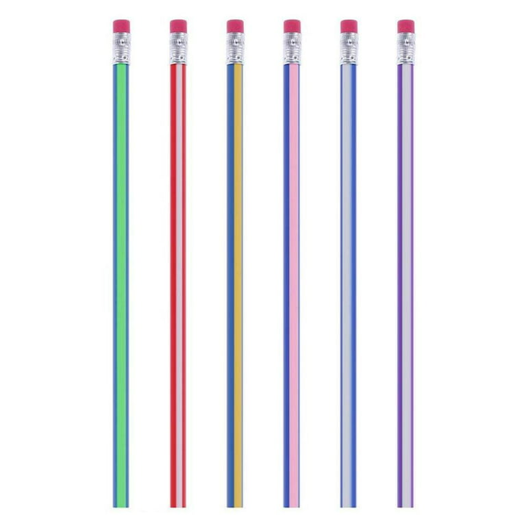 Yesbay 5 Pcs Colorful Magic Bendy Flexible Soft Pencils Pen with Eraser Kids Study Gift-Random, Size: 18