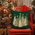 thumbnail image 2 of Christmas Tree Pillow Covers 18x18 Inch,Watercolor Xmas Winter Decor Gold Stars Cushion Case Decoration for Home Sofa Couch Holiday (Green, 18" x 18" (Pack of 1)), 2 of 6