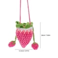 thumbnail image 2 of Cute Strawberry Knitted Crossbody Bag For Young Girls 20.00X12.50X12.00CM Rosy Storage For Small Items 1Pack, 2 of 4