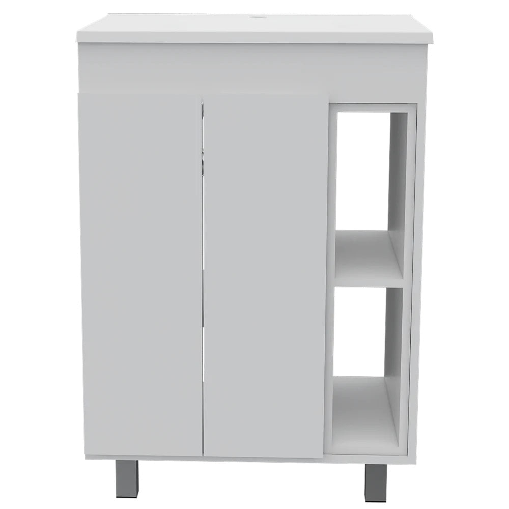 Boahaus Fortuna Vanity Cabinet, White, Assembled Product Height 34 in, for Bathroom