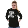 thumbnail image 5 of Worlds Okayest Sister Siblings Little Women's Long Sleeve T Shirt Brisco Brands S, 5 of 5