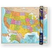 United States Wall Chart with Interactive App 32 Inches x 40.5 Inches