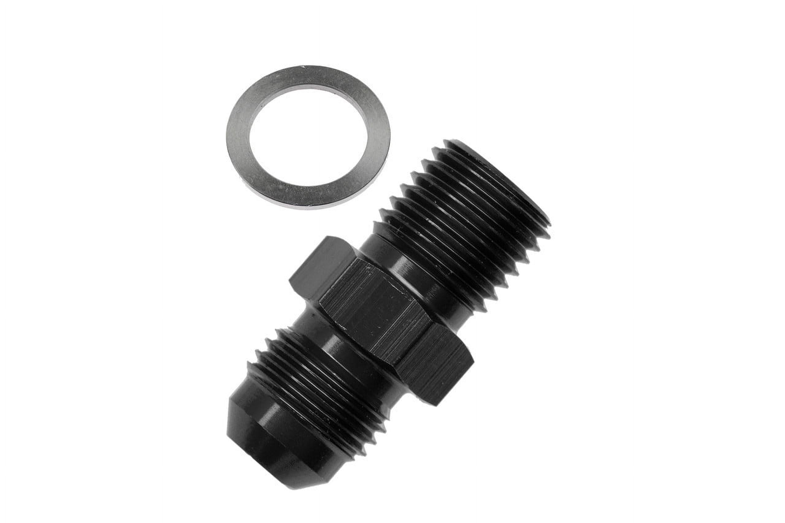 Red Horse Performance 8161-08-12-2 RHP8161-08-12-2 -08 MALE AN/JIC FLARE TO M12X1.5 INVERTED ADAPTER -BLACK