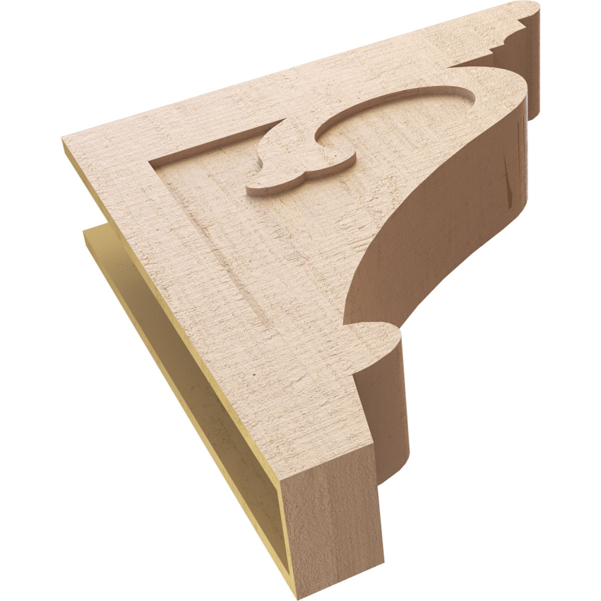 7"W x 28"D x 28"H Thin Mayflower Rough Cedar Woodgrain TimberThane Corbel, Primed Tan