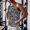thumbnail image 5 of Pofeuu Purple-Gold Triangles Print Men's Workout Tank Tops Sleeveless Muscle Gym Shirt Quick Dry-3X-Large, 5 of 7
